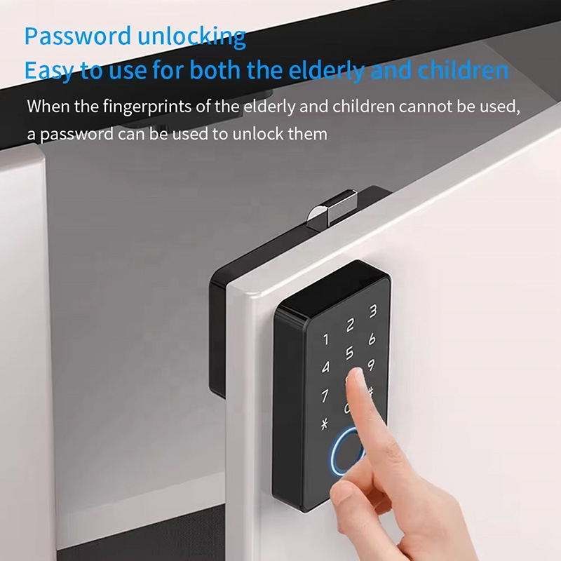 Digital Safety Keyless Rfid Code Fingerprint Ttlock Bluetooth Electronic Rechargeable Smart Kitchen Cabinet Drawer Lock