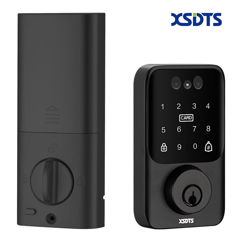 XSDTS DS-FACE Wok with Tuya Smart Deadbolt Lock Remote Control Support Multiple Unlock Methods Front Door Security Lock for Home