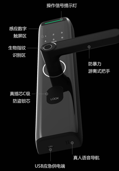Biometrics Douwin Keyless Security Digital Fingerprint Smart Door Lock for Home or Office