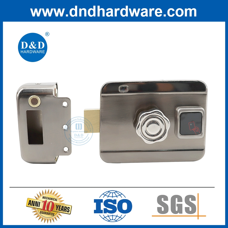 Electric Smart Rim Lock Anti-Theft Single Cylinder Rim Door Lock for Home