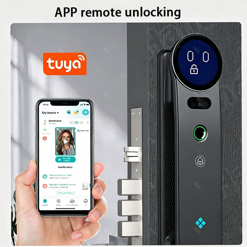 3D Face Recognition Smart Home Door Lock Tuya Wifi Smart Fingerprint Cerradura Inteligente Digital Safe Door With Camera Lock