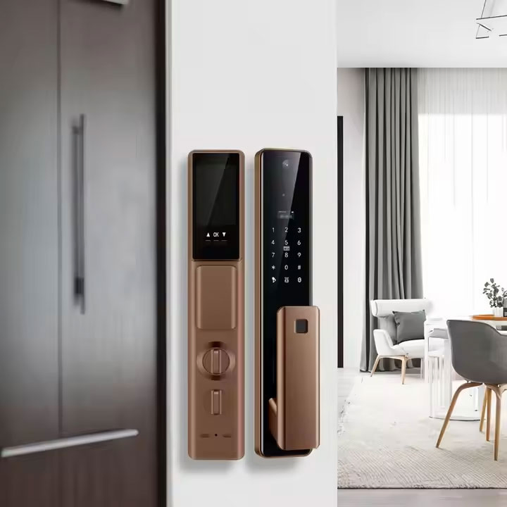 New Wireless Ttlock 6068 Mortise Best Price Intelligent Digital Tuya APP Wireless Mortise Intercom Smart Automatic Door Lock with Camera and Display