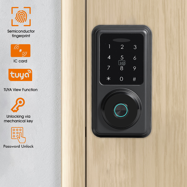 Anti-Theft Digital Combination Finger Print Password TUYA APP Controlled Smart Deadbolt Door Lock