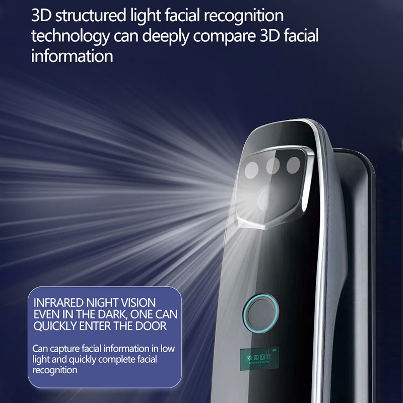 Advanced 3D Face Recognition Fingerprint Biometric Smart Lock Secure Dual Authentication Touchless Access Home/Office Security