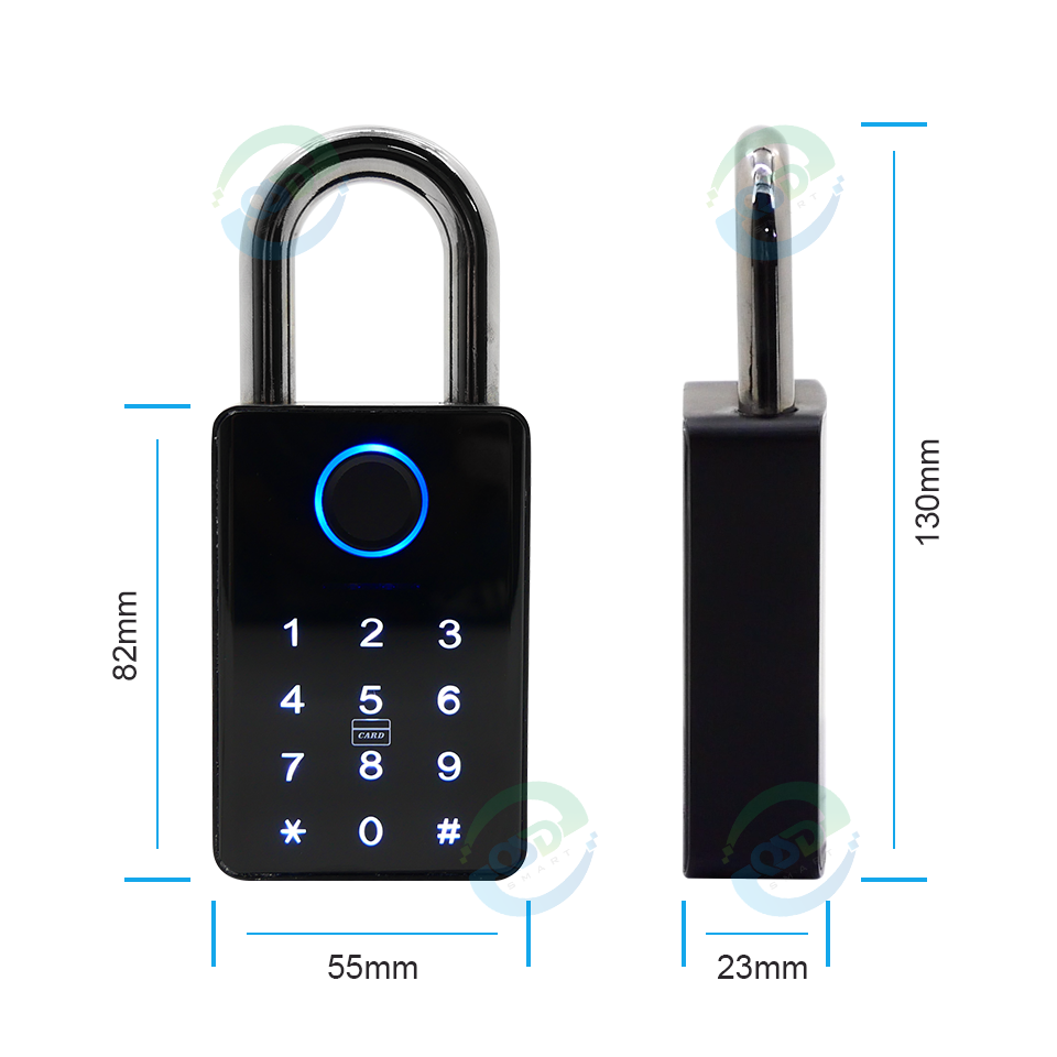 Tuya App Compatible Waterproof Fingerprint Smart Padlock Electronic Password Combination Biometric Smart Lock Enhanced Safety
