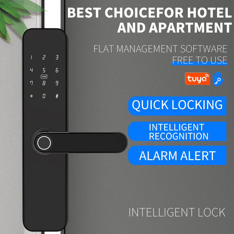 Tuya Ttlock APP Control Fingerprint Electronic Digital Touch Screen Keypad Code Smart Door Lock