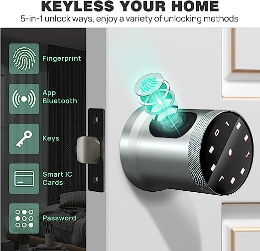 Smart Biometric Digital Lock Door Knob Fingerprint Door Lock for Outdoor Use