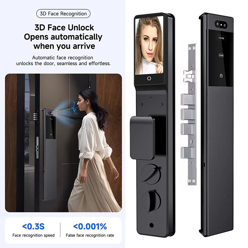 Factory Waterproof Tuya APP Electronic Digital Locks 3D Face Recognition Palm Fingerprint Smart Outdoor Lock with Israel Mortise