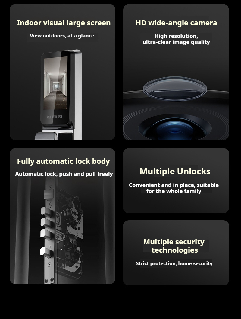 Smart Lock WIFI Tuya Ttlock APP Control Fingerprint Electronic Digital Touch Screen Keypad Code Key Smart Door Lock