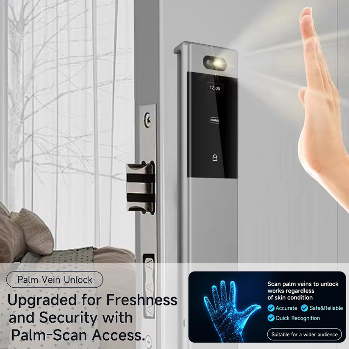 Factory Waterproof Tuya APP Electronic Digital Locks 3D Face Recognition Palm Fingerprint Smart Outdoor Lock with Israel Mortise