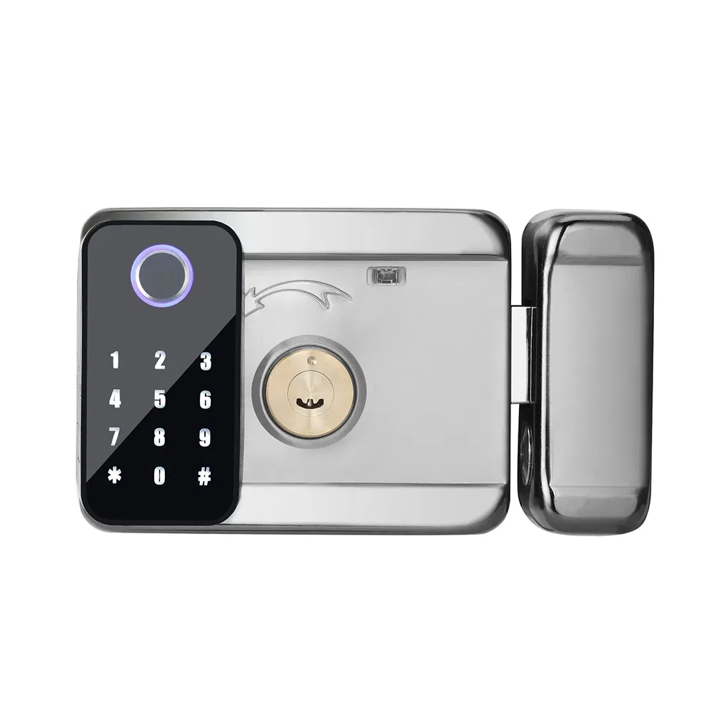 Access Control System Fence Door Dual Fingerprint Waterproof Outdoor Rim Smart Lock
