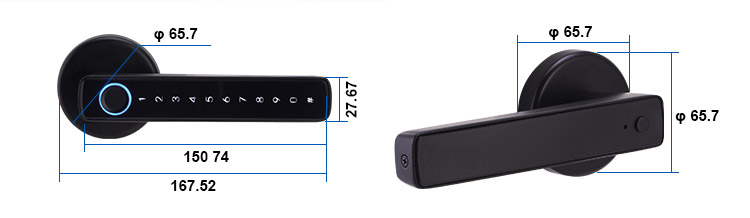 Best Seller Easy Installation APP Management Keypad Smart Door Lock With Handle Fingerprint Door