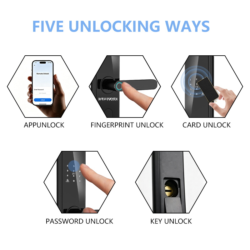 Smart Lock WIFI Tuya TTlock APP Control Fingerprint Electronic Digital Touch Screen Code Key Smart Door Lock