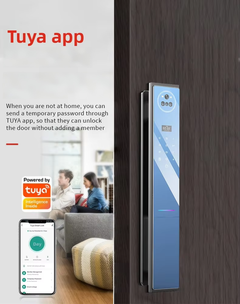 3D Face Recognition Smart Door Lock with Video Intercom, Biometric Fingerprint &amp; WiFi App Unlock for Home Security