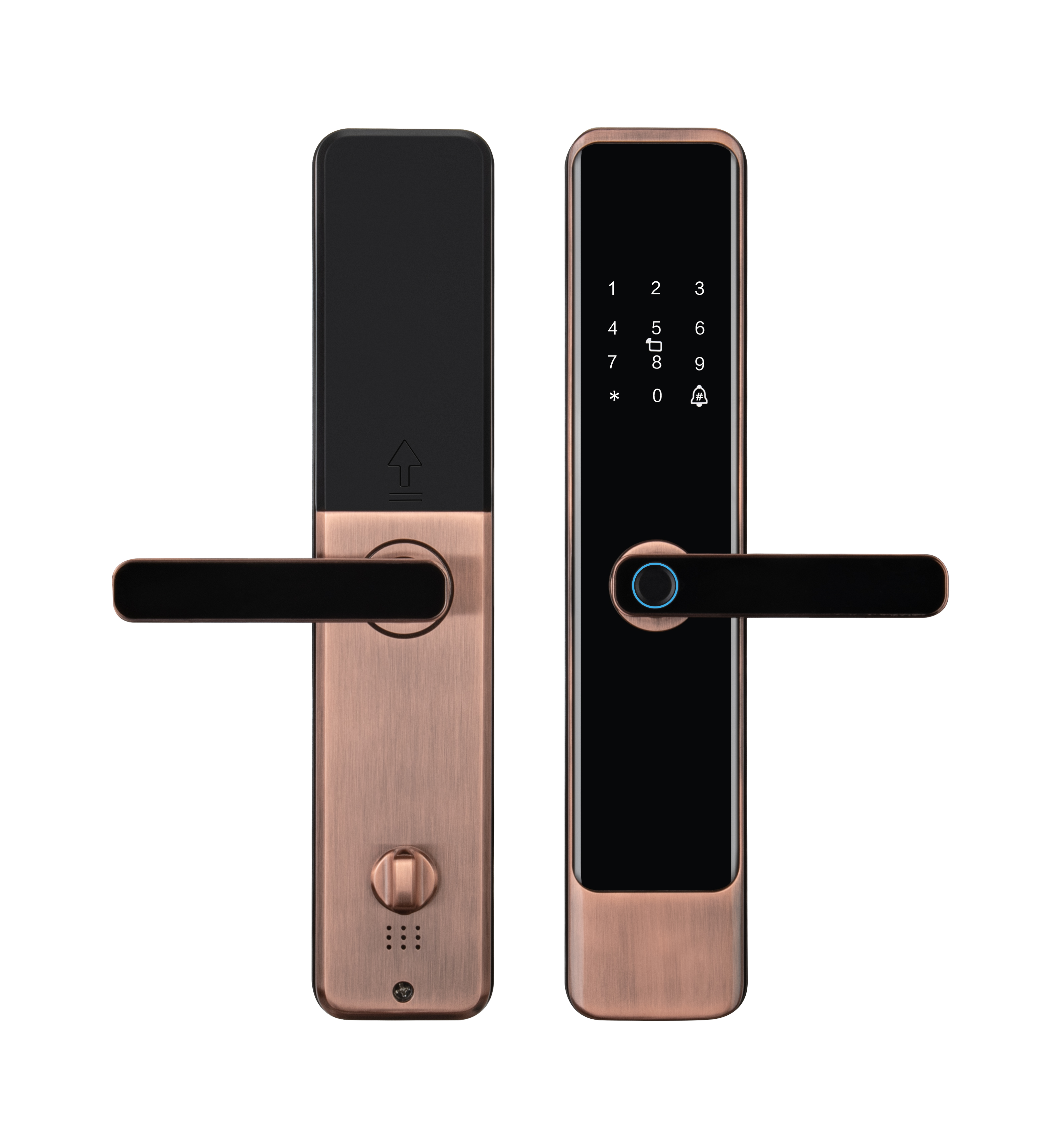 Fingerprint Handle Door Lock Wifi Tuya TT Bluetooth Zigbee Smart Door Lock