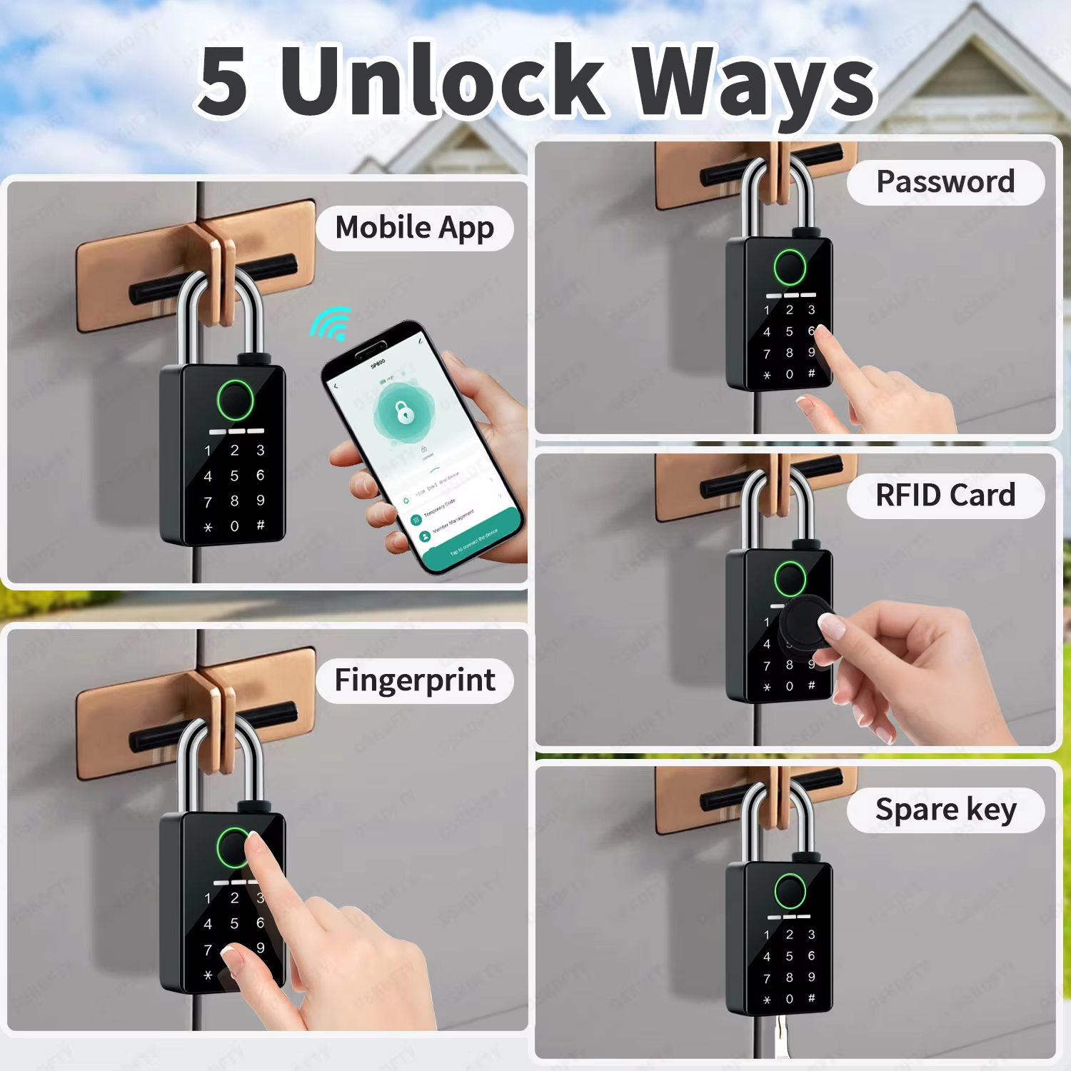Factory Wholesale Smart Zinc Alloy Fingerprint &amp; Password Keyless Candados Anti-Thief Security Padlock at Cheap Price