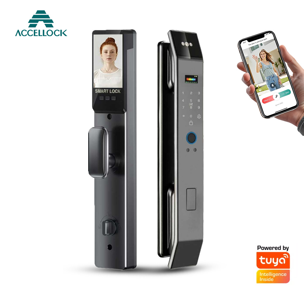 3D Face Recognition Door Lock Fully Automatic Electronic Digital Biometric Fingerprint Smart Gate Lock With Facial Scan for Home