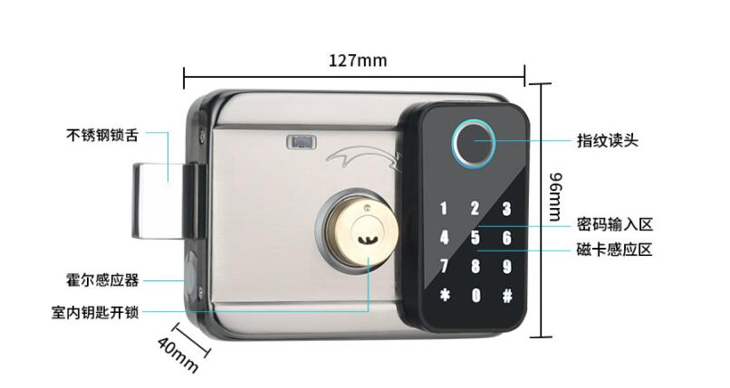 WiFi Bluetooth Security Key Remote APP Fingerprint Password Rim Smart Door Lock