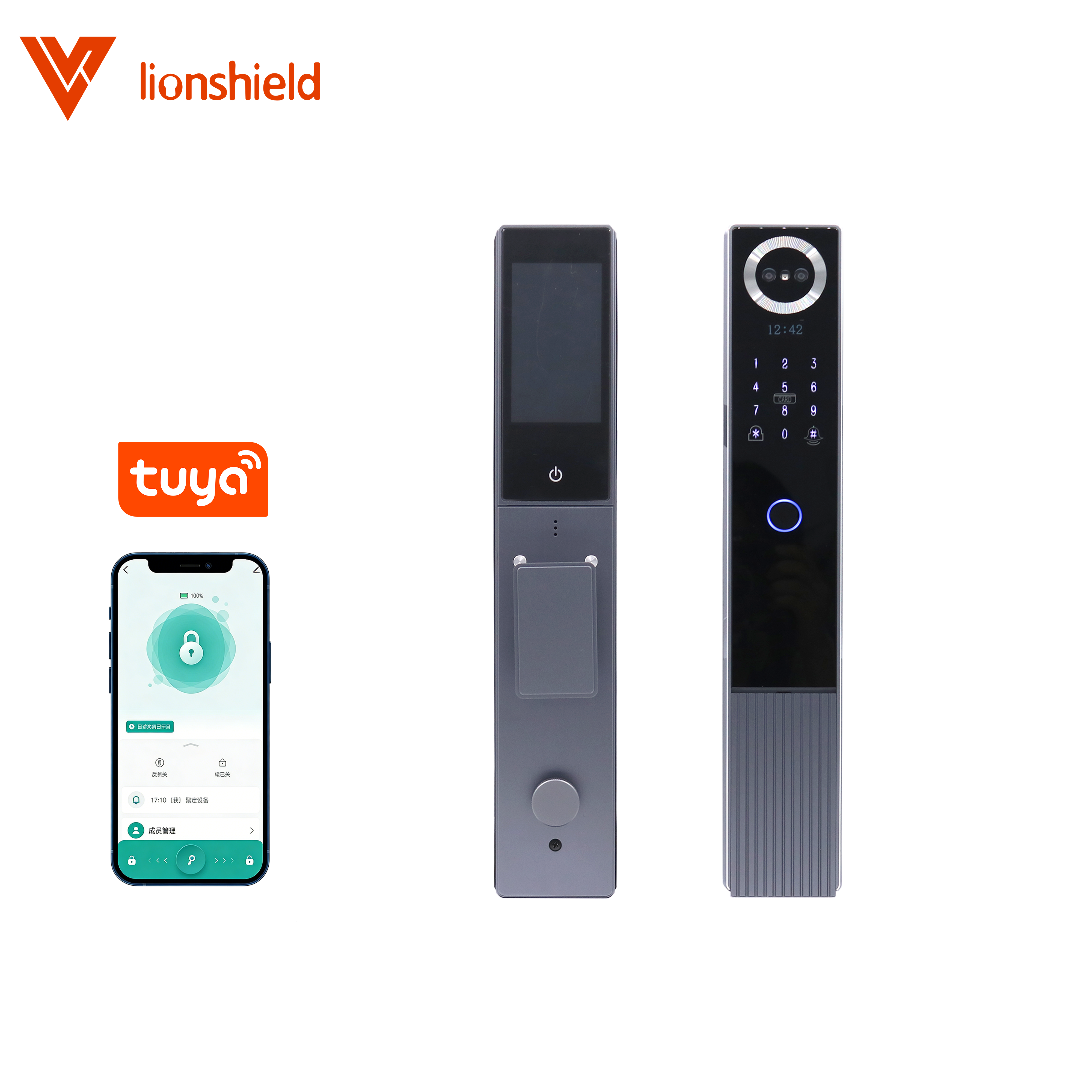 Home Smart Door Lock-Fully Automatic Wi-Fi Enabled 3D Face Recognition Fingerprint Biometric Tuya App Control Memory