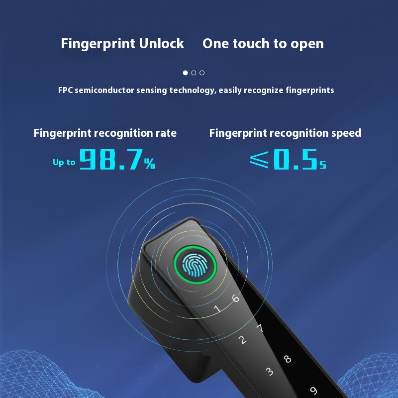 Zinc Alloy Ecological for Bluetooth Smart Lock Minimalist Office Door with Fingerprint Password &amp; Magnetic Lock for Wood Door