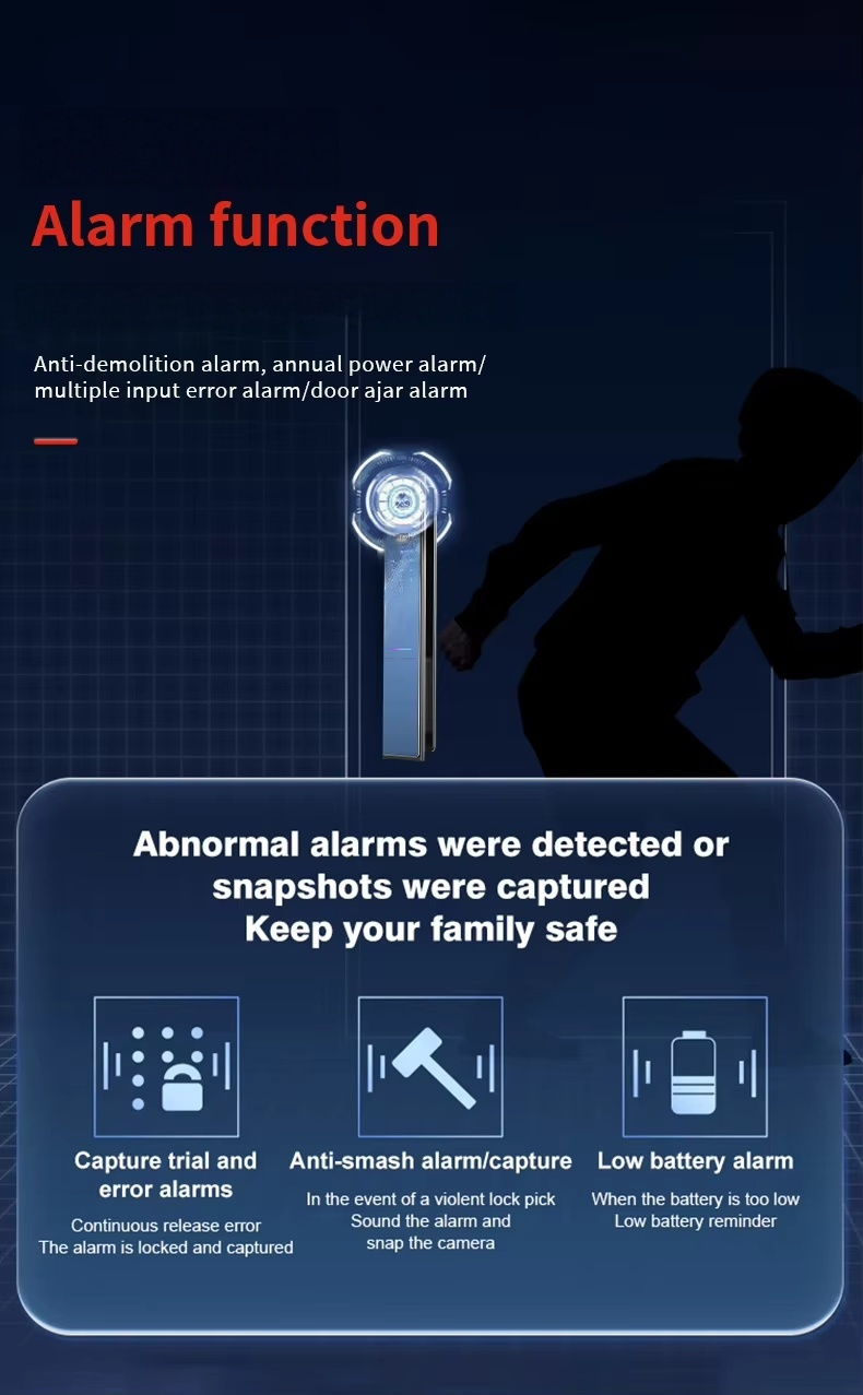 3D Face Recognition Smart Door Lock with Video Intercom, Biometric Fingerprint &amp; WiFi App Unlock for Home Security