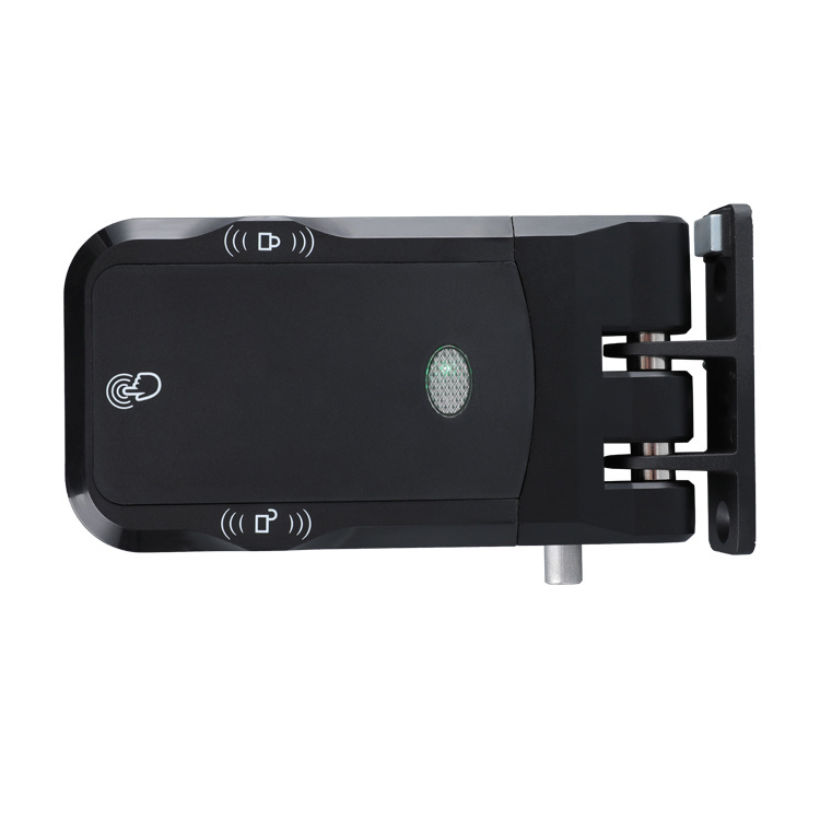 Smart Electronic Fingerprint Password Rim Door Lock Battery Powered Gate Lock Option with Key Remote Control