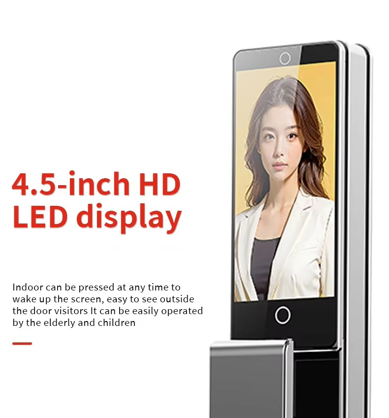 3D Face Recognition Smart Door Lock with Video Intercom, Biometric Fingerprint &amp; WiFi App Unlock for Home Security