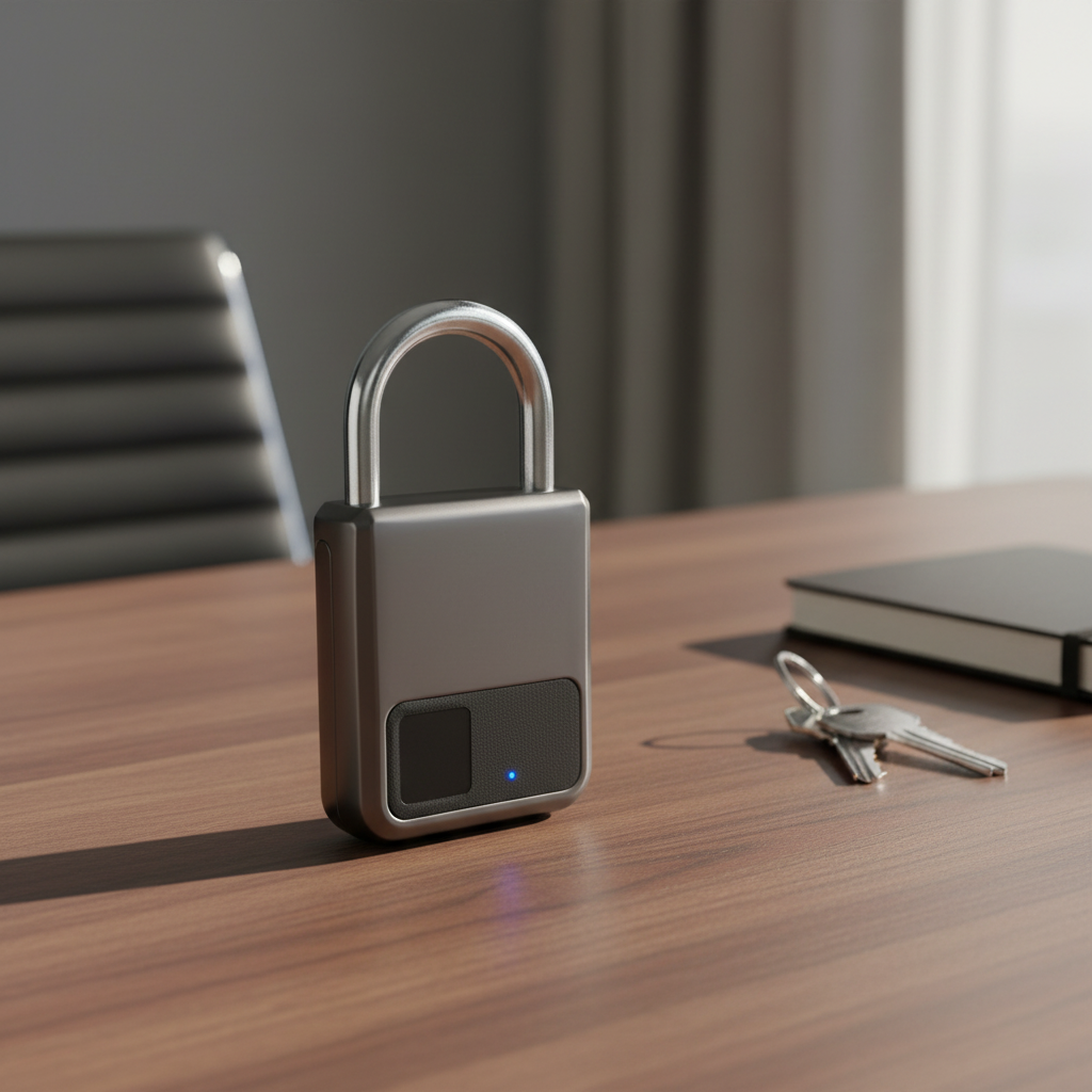 New Smart Fingerprint Small Lock Outdoor Household Storage Cabinet Bag Door Lock Waterproof Anti-theft Zinc Alloy Smart Padlock
