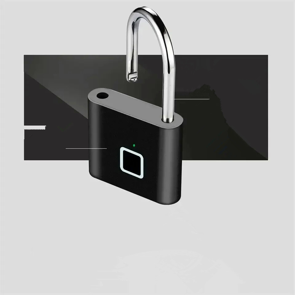 Smart Home Keyless USB Charging Fingerprint Lock Smart Padlock Waterproof Door Lock Unlock Portable Anti-theft Padlock Zinc
