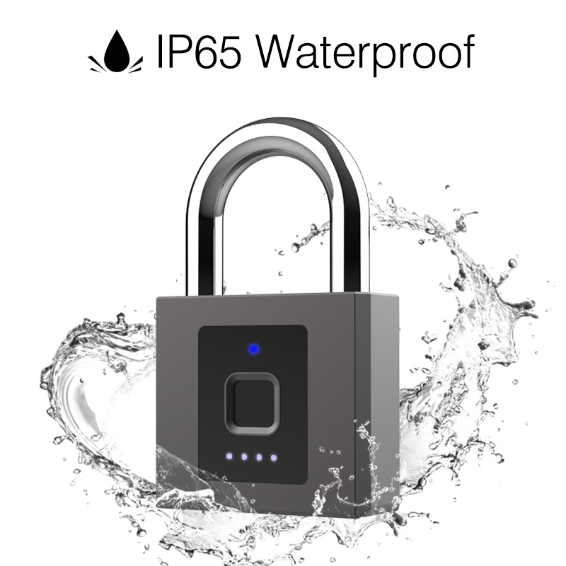 High Quality Smart Small Padlocks with Fingerprint Metal Waterproof Smart Padlock Finger Print Pad Locks YL-P9BF