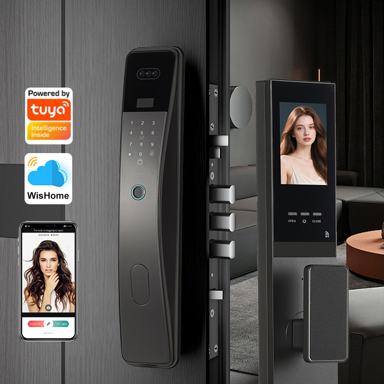 High Quality Smart Tuya Door Lock Fingerprint Password Remote Unlock Virtual Digital Password 3D Face Smart Lock