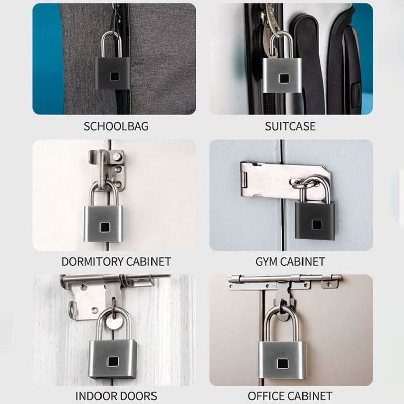 Smart Fingerprint Padlock High Security Waterproof Luggage Backpack Suitcase Gate Gym Locker Door