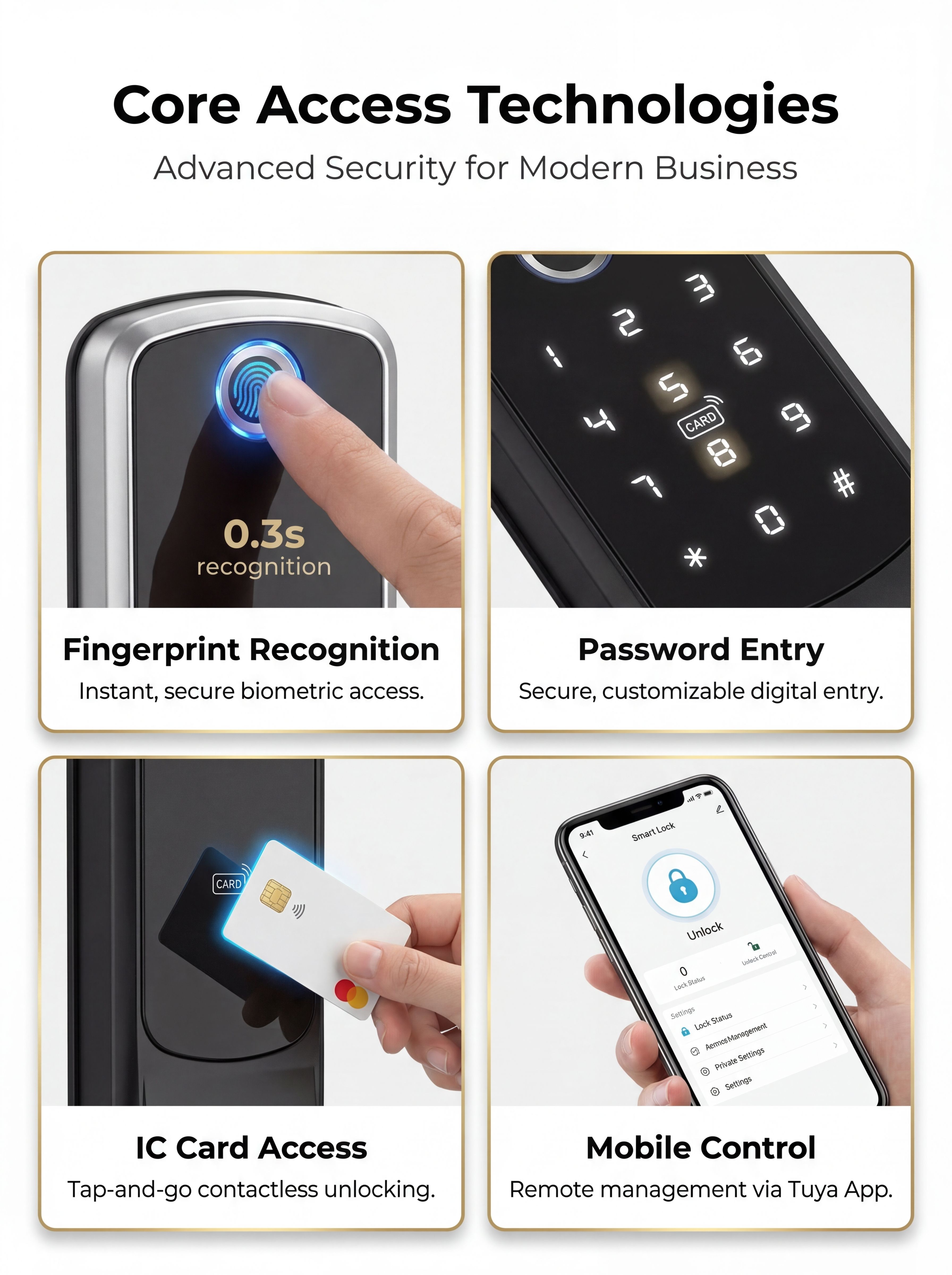 Tuya WiFi TTlock Smart Door Lock Fingerprint Keyless Deadbolt Digital Handle Lock Anti Theft Security for Wooden Door Home Villa