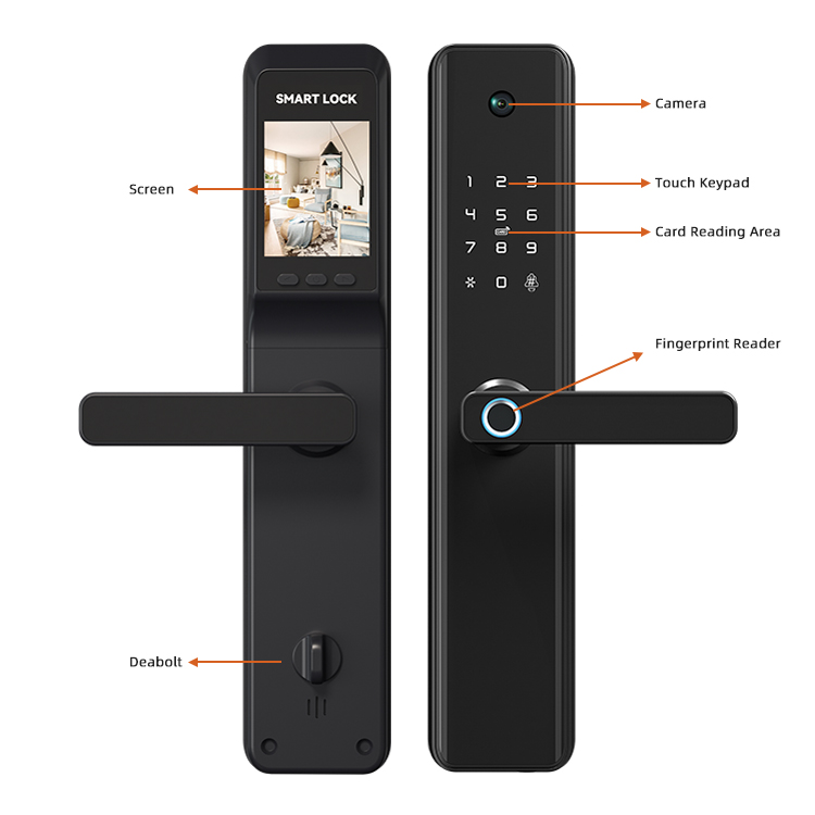 More Popular Keyless Entry Digital Fingerprint Password Tuya App Wifi Smart Door Lock With Camera for Apartment Room
