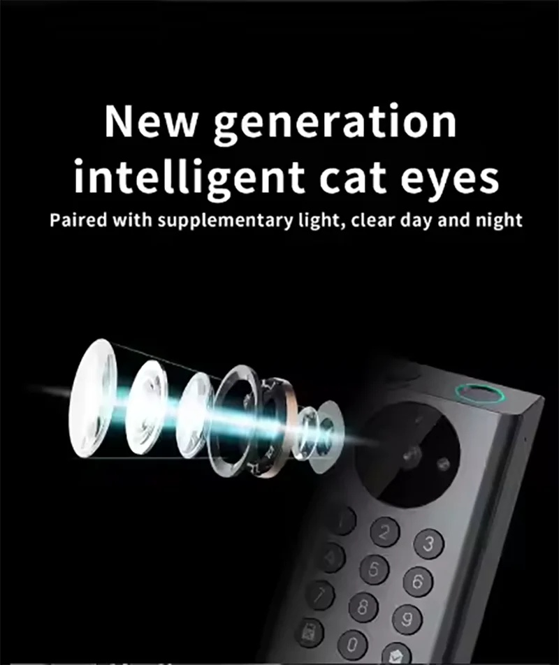 IP68 Waterproof Camera Video Intercom Smart Deadbolt Door Lock Tuya Wifi Alexa Doorbell Fingerprint NFC Code Digital Door Lock