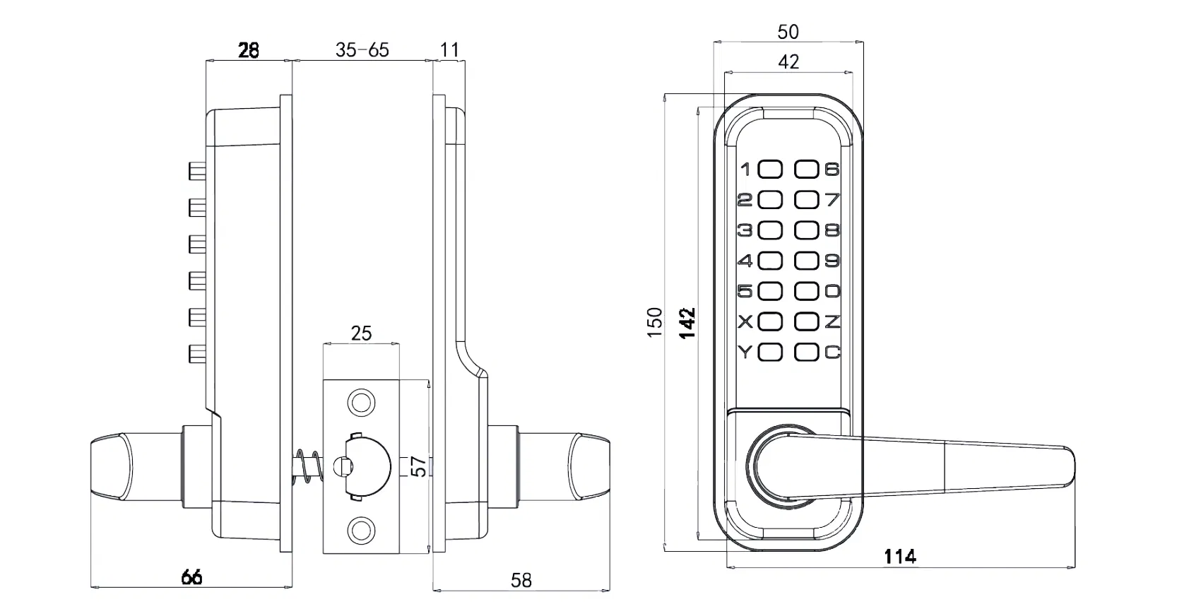 Everstrong Digital Door Lock St-G026c Mechanical Number Combination Code Mortise Door Lock