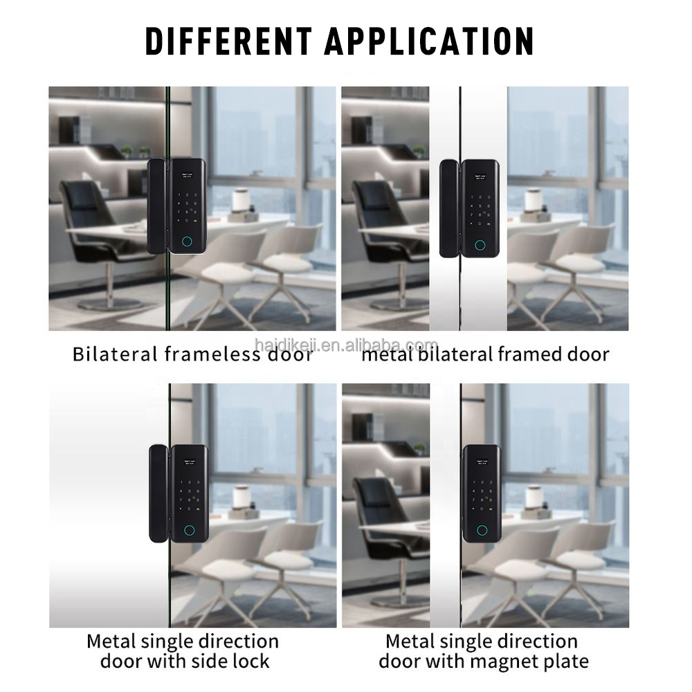 ANDUDU F926 Smart Door Locks Screen Tuya WiFi Waterproof Outdoor Keyless Entry Fingerprint Slide Glass Door Lock Level-B