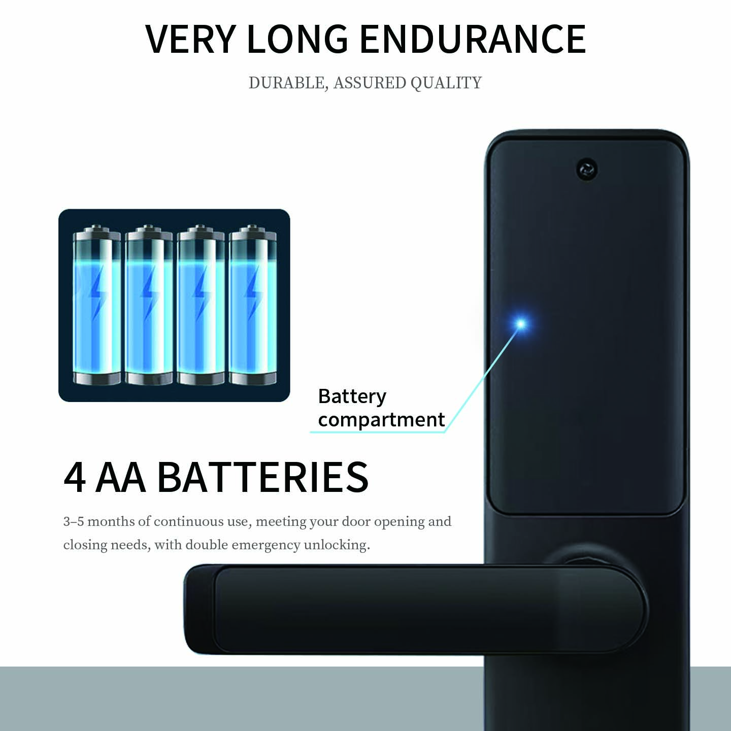 Deadbolt Tuya TTLock APP Wifi Bluetooth Password Card Fingerprint Scan Smart Wooden Door Handle White Lock for Home Office Hotel
