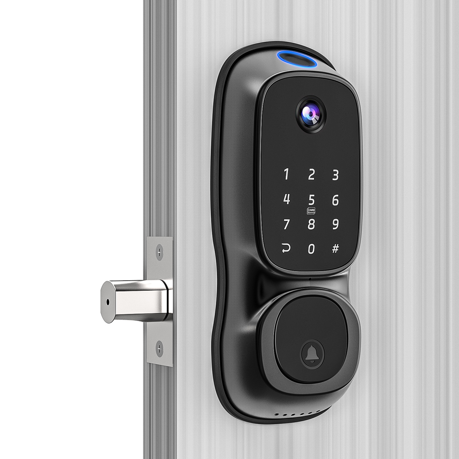 Smart Door Lock,Fingerprint Keyless Entry Door Lock with Camera&amp;Doorbell,Built-in Wi-Fi Deadbolt Smart Lock for Front Door