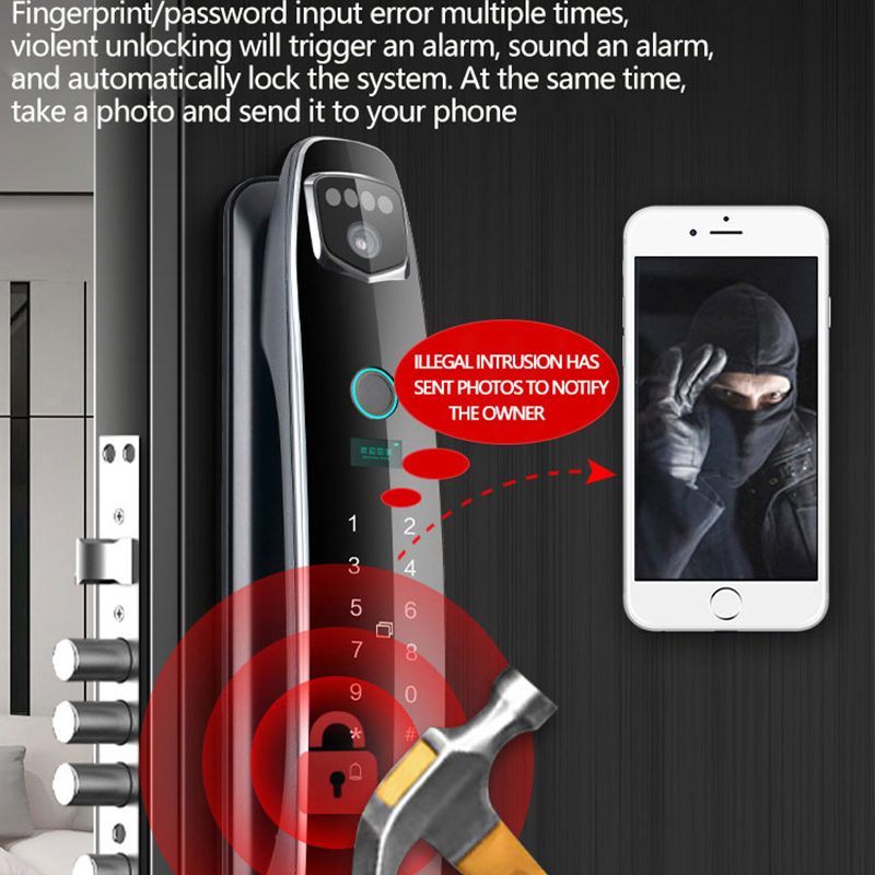Advanced 3D Face Recognition Fingerprint Biometric Smart Lock Secure Dual Authentication Touchless Access Home/Office Security