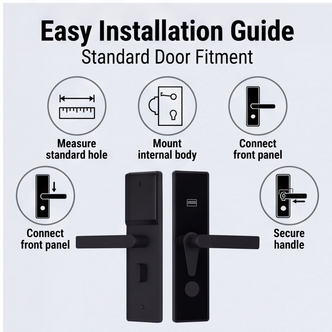 Smart Hotel Door Lock RFID Card Keyless Entry Electronic Hotel Lock for Apartment Motel Resort