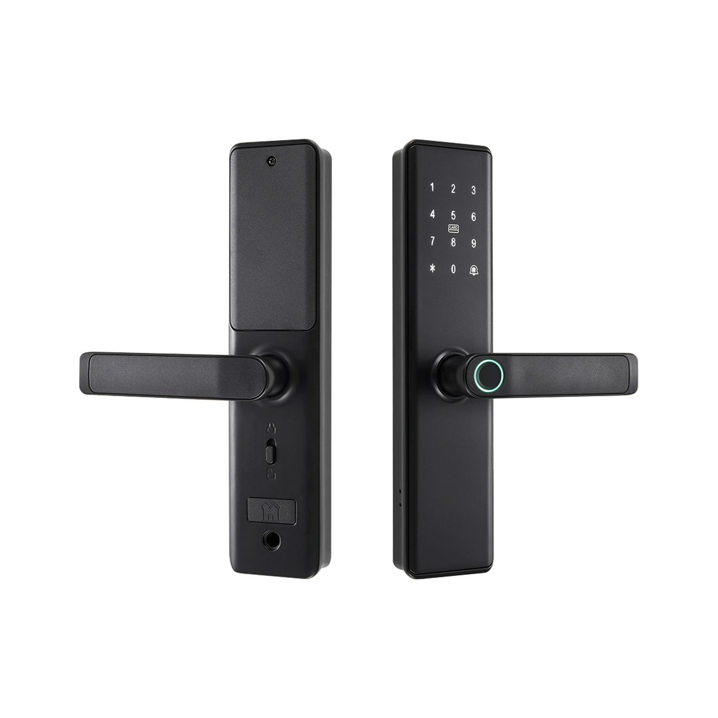 Fingerprint Key ID Card Password NFC Biometric Black Smart Door Lock for Home Hotel Apartment and Office Doors