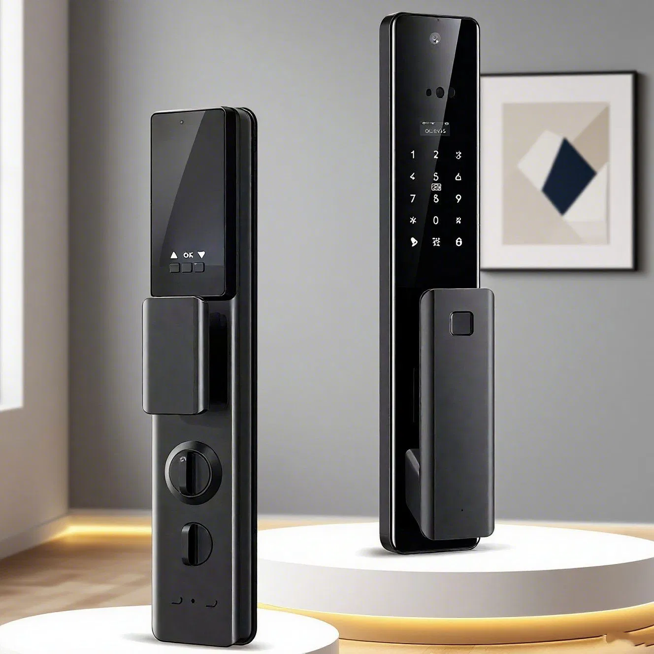 New Wireless Ttlock 6068 Mortise Best Price Intelligent Digital Tuya APP Wireless Mortise Intercom Smart Automatic Door Lock with Camera and Display