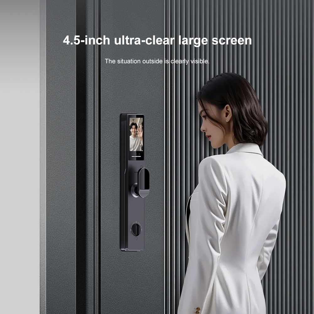 Simple Style Smart Lock Finger Vein Face Recognition Fingerprint Password Card Unlock Aluminum Door Memory Card Home Security