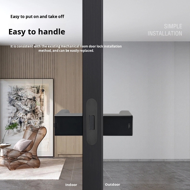 Minimalist Wooden Door Fingerprint &amp; Silent Deadbolt Eco-Lock Smart Lock with Tuya WiFi Cloud Zinc Alloy Security Password Lock