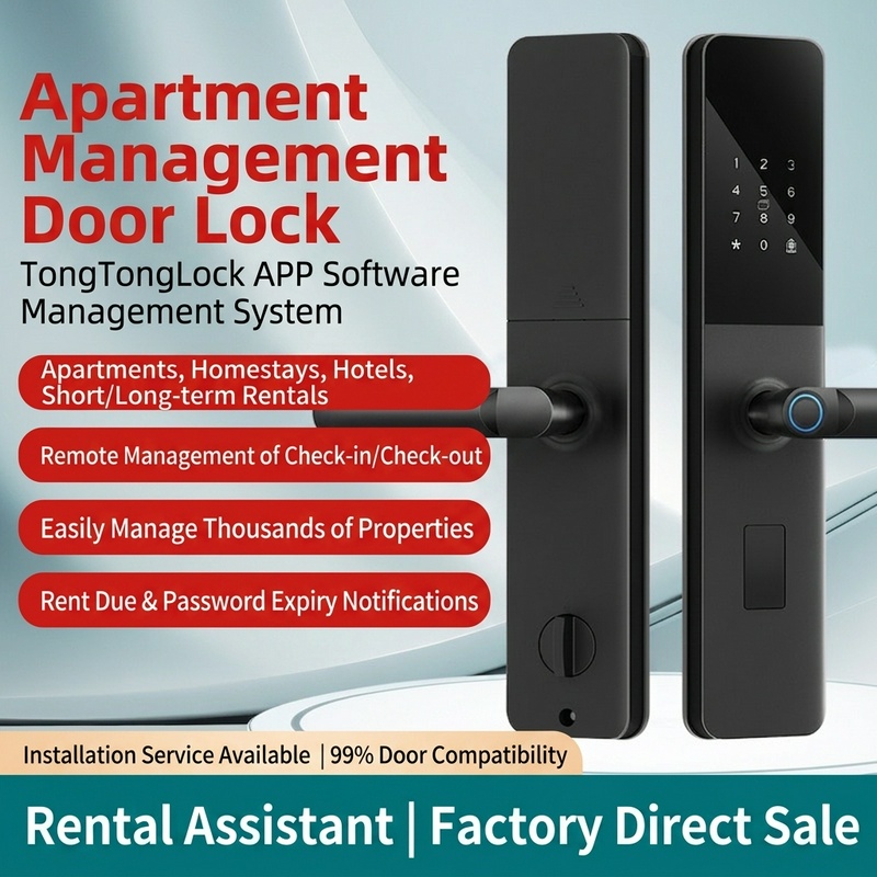 Premium HR Smart Lock Bluetooth Fingerprint Card Lock for Home Apartment Hotel Homestay Rental Room