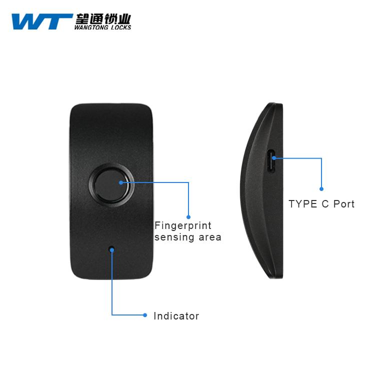 Black Small Fingerprint Drawer Lock Smart Keyless Electronic Cabinet Lock