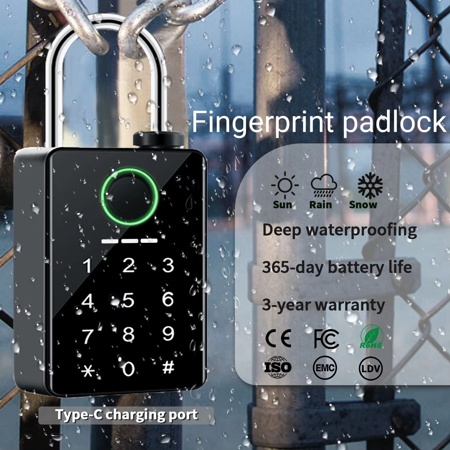 Factory Wholesale Smart Zinc Alloy Fingerprint &amp; Password Keyless Candados Anti-Thief Security Padlock at Cheap Price