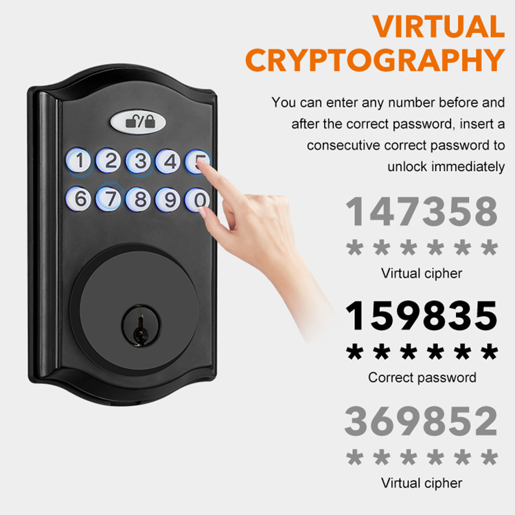 Wholesale Price Aluminum Alloy Black Digital Smart Door Lock Electric Keypad Deadbolt Lock For Aluminum Door Wood Gate