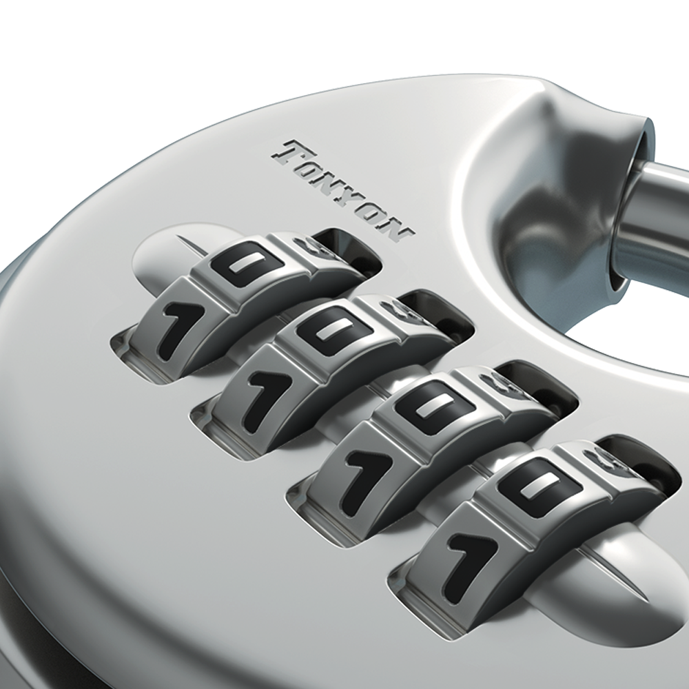 Tonyon Factory High Quality Customized Wholesale 4 Digits Password Disc Padlock With Key Padlocks